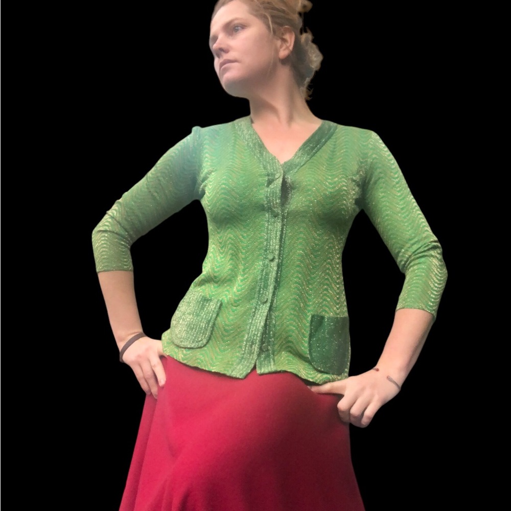 VTG | 70s metallic green and gold medium